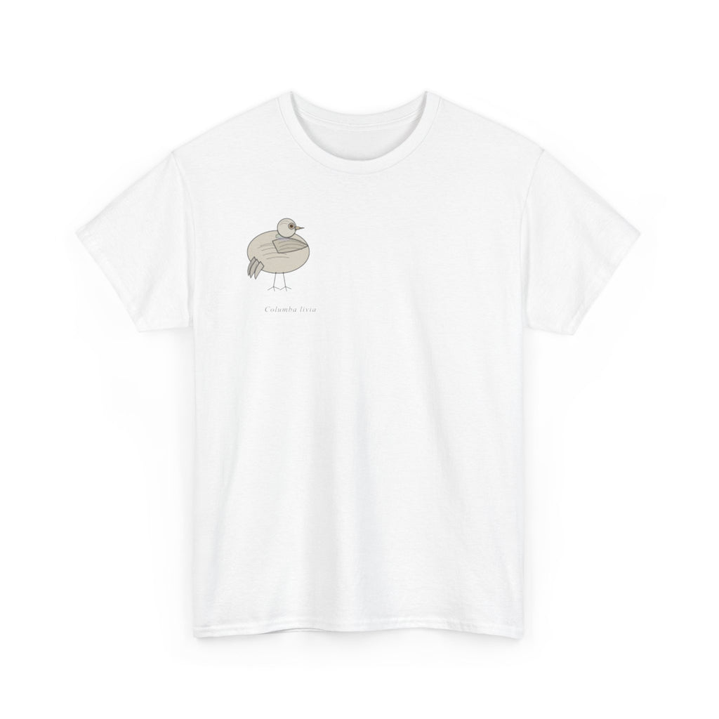 T-Shirt — Cute Cartoon Pigeon Chest Print (“Tiny Pigeon”)
