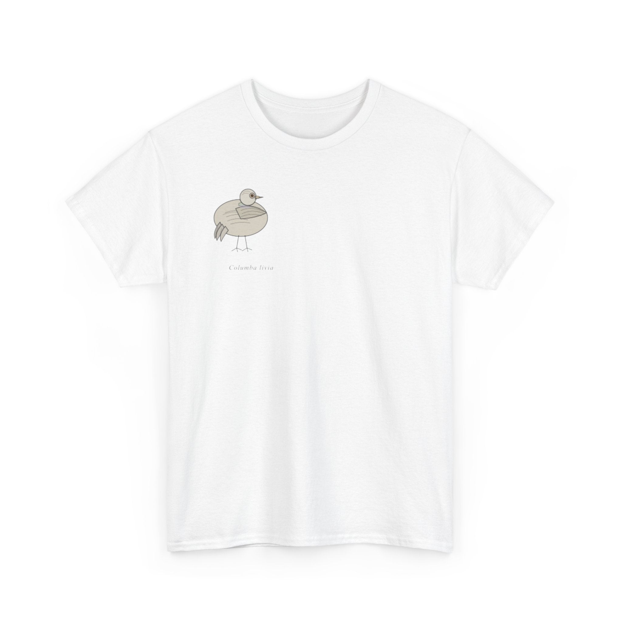 T-Shirt — Cute Cartoon Pigeon Chest Print (“Tiny Pigeon”)